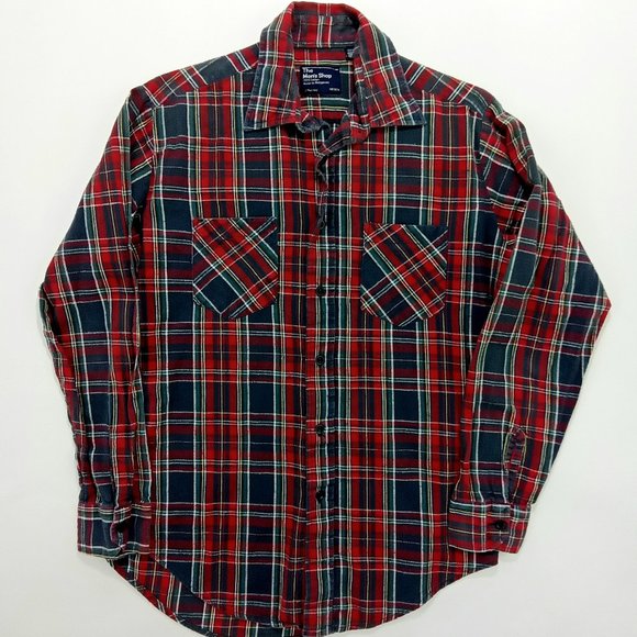 Vintage JC Penney The Men's Shop Plaid Flannel Button Up Shirt Size M - Picture 1 of 4